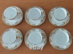 Antique Golden Baskets Noritake Japanese Teaware Set, Tea Cup & Saucer Set of 6