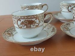 Antique Golden Baskets Noritake Japanese Teaware Set, Tea Cup & Saucer Set of 6