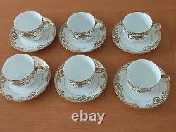 Antique Golden Baskets Noritake Japanese Teaware Set, Tea Cup & Saucer Set of 6