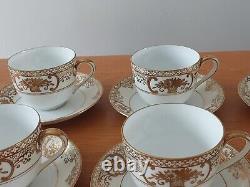 Antique Golden Baskets Noritake Japanese Teaware Set, Tea Cup & Saucer Set of 6