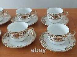 Antique Golden Baskets Noritake Japanese Teaware Set, Tea Cup & Saucer Set of 6