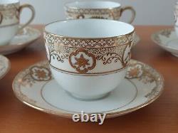 Antique Golden Baskets Noritake Japanese Teaware Set, Tea Cup & Saucer Set of 6