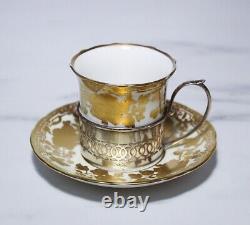 Antique HAMMERSLEY & Co. England Gold Gilt Sterling Porcelain Cup & Saucer