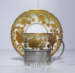 Antique HAMMERSLEY & Co. England Gold Gilt Sterling Porcelain Cup & Saucer