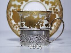 Antique HAMMERSLEY & Co. England Gold Gilt Sterling Porcelain Cup & Saucer