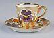 Antique Hallmarked Donath Demitasse Tea Cup & Saucer Set Floral Gold
