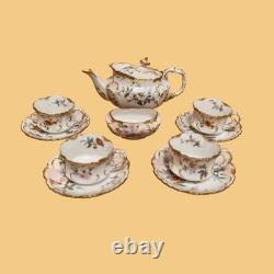 Antique Hammersley & Co 1887 1912 Floral Gilded 10 Piece Coffee Set, RARE Antique Hammersley & Co 1887 1912 Floral Gilded 10 Piece Coffee Set, RARE