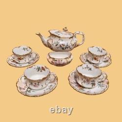 Antique Hammersley & Co 1887 1912 Floral Gilded 10 Piece Coffee Set, RARE