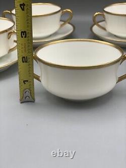 Antique Haviland Schleiger Limoges Boullion Cups and Saucers 5 Sets