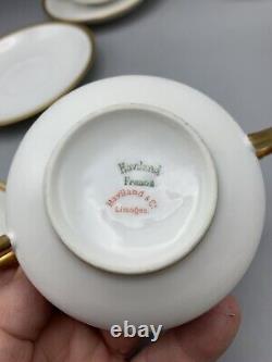 Antique Haviland Schleiger Limoges Boullion Cups and Saucers 5 Sets