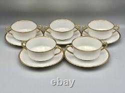 Antique Haviland Schleiger Limoges Boullion Cups and Saucers 5 Sets