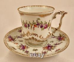 Antique Hirsch Dresden Tea Cup & Saucer