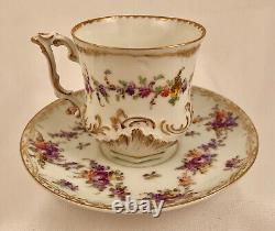 Antique Hirsch Dresden Tea Cup & Saucer
