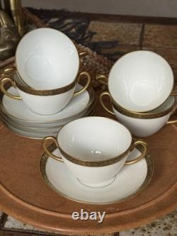 Antique Hohenberg 1814-1914 Bavaria 5! Cups & Saucers 22K Gold