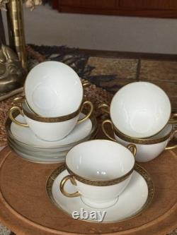 Antique Hohenberg 1814-1914 Bavaria 5! Cups & Saucers 22K Gold