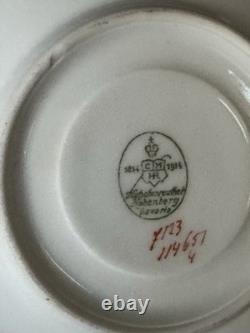 Antique Hohenberg 1814-1914 Bavaria 5! Cups & Saucers 22K Gold
