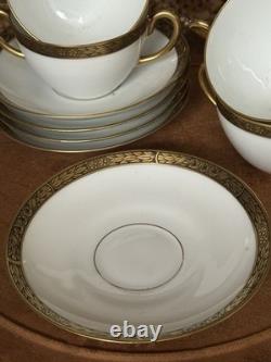 Antique Hohenberg 1814-1914 Bavaria 5! Cups & Saucers 22K Gold