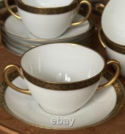 Antique Hohenberg 1814-1914 Bavaria 5! Cups & Saucers 22K Gold