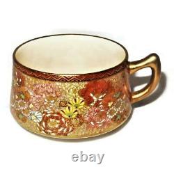 Antique Japanese Satsuma Shimazu Millefleur Thousand Flowers Cup & Saucer Set