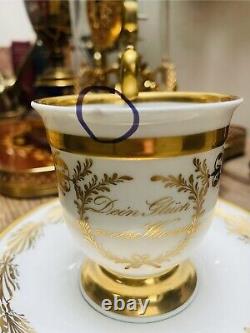 Antique KPM Berlin Cup And Saucer Circa 1850, Dein Gluck Mein Wunsch