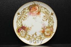 Antique KPM Berlin Cup Saucer & Plate With'Weichmalerei' Flowers Rocaille Style