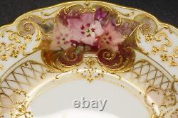 Antique KPM Berlin Cup Saucer & Plate With'Weichmalerei' Flowers Rocaille Style