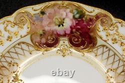 Antique KPM Berlin Cup Saucer & Plate With'Weichmalerei' Flowers Rocaille Style