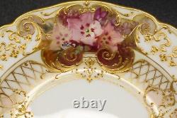 Antique KPM Berlin Cup Saucer & Plate With'Weichmalerei' Flowers Rocaille Style