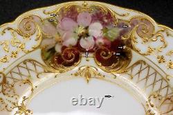 Antique KPM Berlin Cup Saucer & Plate With'Weichmalerei' Flowers Rocaille Style