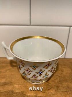 Antique KPM Berlin Tea Cup & Saucer with Gold Trim
