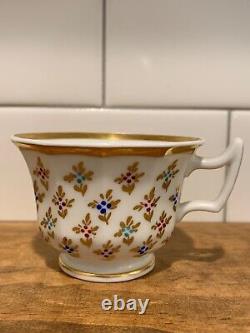 Antique KPM Berlin Tea Cup & Saucer with Gold Trim
