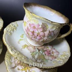 Antique K St T Silesia Bailey Banks Biddle Teacup Saucer Set 19thC 8 Piece