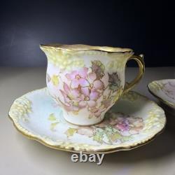 Antique K St T Silesia Bailey Banks Biddle Teacup Saucer Set 19thC 8 Piece