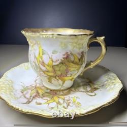 Antique K St T Silesia Bailey Banks Biddle Teacup Saucer Set 19thC 8 Piece
