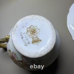 Antique K St T Silesia Bailey Banks Biddle Teacup Saucer Set 19thC 8 Piece
