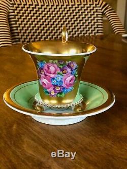 Antique Kpm Berlin Gilt Cabinet Cup & Saucer Paw Foot Biedermeier