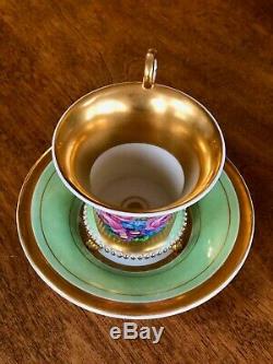 Antique Kpm Berlin Gilt Cabinet Cup & Saucer Paw Foot Biedermeier