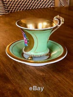 Antique Kpm Berlin Gilt Cabinet Cup & Saucer Paw Foot Biedermeier