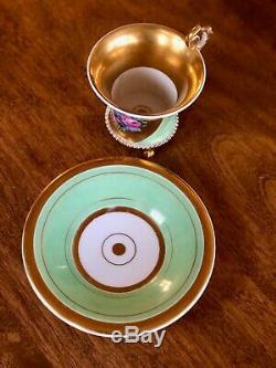 Antique Kpm Berlin Gilt Cabinet Cup & Saucer Paw Foot Biedermeier