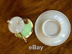 Antique Kpm Berlin Gilt Cabinet Cup & Saucer Paw Foot Biedermeier