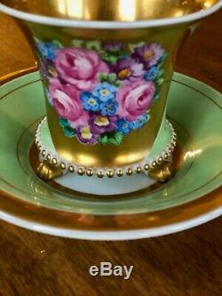 Antique Kpm Berlin Gilt Cabinet Cup & Saucer Paw Foot Biedermeier