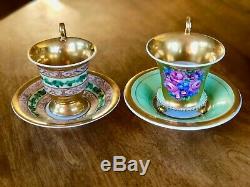 Antique Kpm Berlin Gilt Cabinet Cup & Saucer Paw Foot Biedermeier