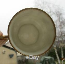 Antique Limoges Art Nouveau Porcelain 6 Coffee Cup & Saucer Wistaria Gold Rim(a)
