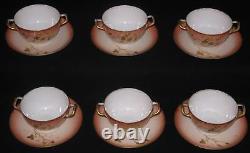 Antique Limoges Bouillon Cups & Saucers Set 6 Elite B&d Mark 2&8 Ca1891-1900