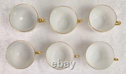Antique Limoges France Gold Rim Cups & Saucers Set of 6/8 Dulin & Martin