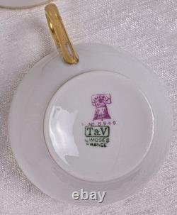 Antique Limoges France Gold Rim Cups & Saucers Set of 6/8 Dulin & Martin