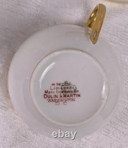 Antique Limoges France Gold Rim Cups & Saucers Set of 6/8 Dulin & Martin