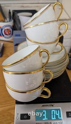 Antique Limoges France Gold Rim Cups & Saucers Set of 6/8 Dulin & Martin