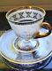 Antique Lobmeyr Neffe White Lace Enameled Cup Saucer W Gilt Gold Rim