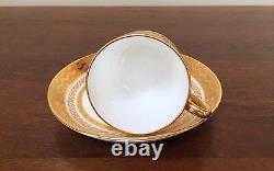 Antique MINTON FOR TIFFANY Gold Encrusted Demitasse Cup & Saucer Set of 10